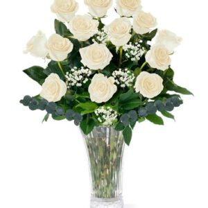 Dozen Long Stem White Roses
