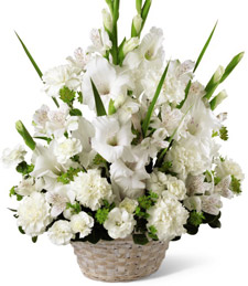 White Lilies of Peace Basket